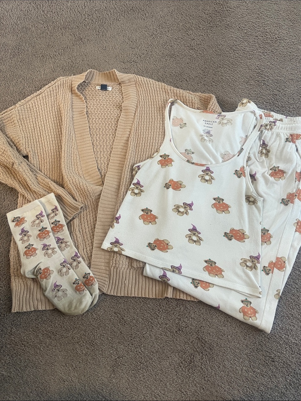 American Eagle Outfitters Halloween Bear Pajama Set